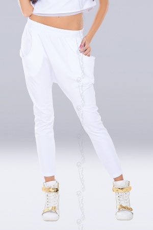  Spodnie dresowe białe_spodnie dresowe z obniżonym stanem_spodnie z obniżonym stanem_spodnie dresowe długie_spodnie długie biale_dres_VU-0057 Apparel_Axami  