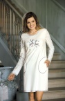  Damska bielizna nocna: koszula nocna bawełniana biała z nadrukiem, koszula nocna ciążowa, producent Babell, rozmiar S 