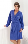  Bielizna nocna: szlafrok damski krótki z bawełny frotte niebieski rozmiar 4XL 