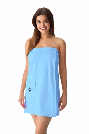  Bielizna damska: Damskie Pareo bawełniane błękitne z kieszonką rozmiar L/XL 