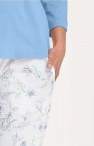  Niebieska piżama damska z bawełny: koszulka + długie spodnie 