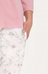  Piżama damska z bawełny różowa: koszulka + długie spodnie 