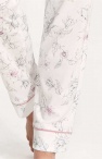  Piżama damska z bawełny różowa: koszulka i długie spodnie z mankietami 