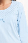  Piżama damska_niebieska bluzka , długie spodnie S, M, L, XL, 2XL, 3XL, 4XL 