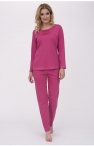 Sklep z piżamami: Piżama damska różowa bluzka i długie spodnie 