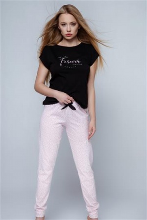  Młodzieżowa piżama damska długie spodnie i krótki rękaw rozmiary: S, M, L, XL 