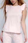  Młodzieżowa różowa piżamka spodnie 7/8 + różowa bluzeczka krótki rękaw rozmiary S, M, L, XL 