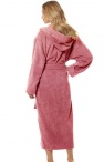  Szlafrok damski z kapturem długi z bawełny z kapturem różowy pudrowy S, M, L, XL, 2XL - sklep internetowy 