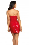  Czerwona sukienka z odkrytymi ramionami zapinana na szyi S, M, L, XL - sklep internetowy 