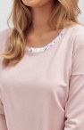  Różowa ciepła piżama damska bluzka + długie  spodnie S, M, L, XL, XXL - sklep piżamy damskie 