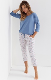 Piżama damska z bawełny koszulka i spodnie 3XL-4XL