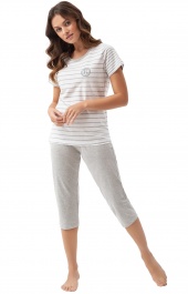 Piżama damska szara 3XL - koszulka i spodnie
